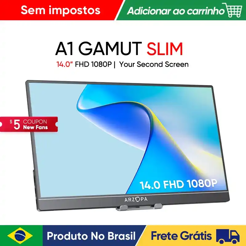 Pincei - Monitor Portátil ARZOPA A1 GAMUT SLIM Tela 14