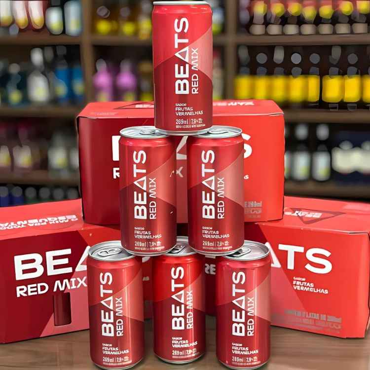 Pincei - Pack de Beats Red Mix 269ml, Lata, Caixa 8 Unidade por